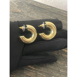 Statement Chunky Laminated Gold Dainty Hollow Hoop Earrings
